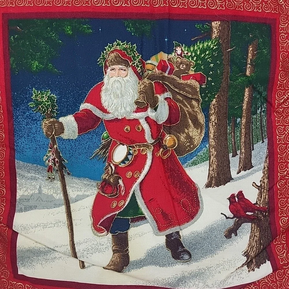 Vintage Christmas Santa Old World Throw Pillow‎ Handmade Decor